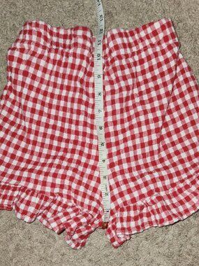 Urban Renewal Pullon Shorts Red White Gingham Ruffle Plaid Checkered Small